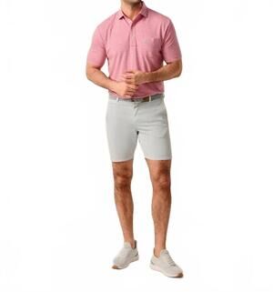 NEW JOHNNIE-O nassau cotton blend shorts in chrome